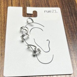 Rue21 Elegant Silver Ear Cuff Trio